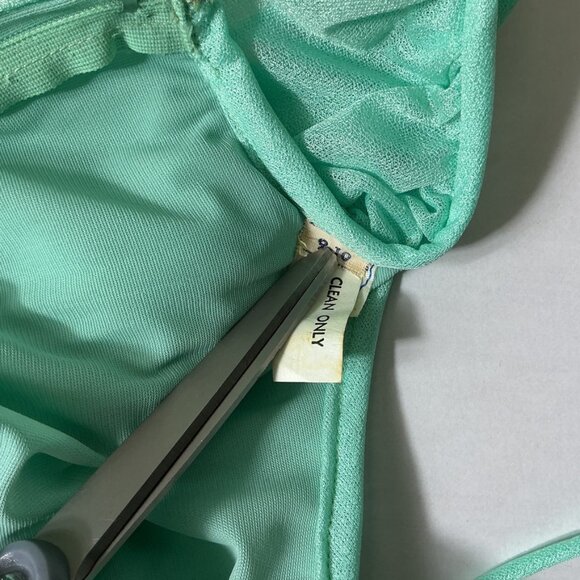 Vintage 70s Green Long Split Sleeve Pleated Maxi Dress Vintage 9-10 Modern S - Picture 6 of 7